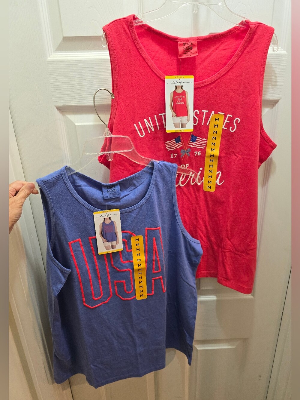 Women's State Of MIND blue OR red USA Tank, Medium, Price Is For 1 Shirt